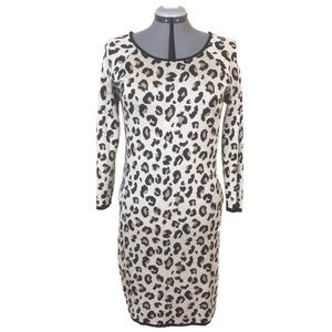 VELVET By Graham & Spencer Leopard Cashmere Anthropologie Dress M Medium 8 10